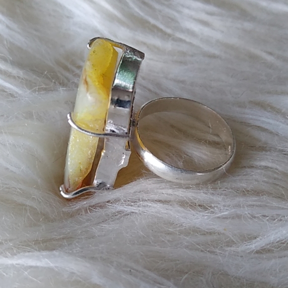 🌟 YELLOW AGATE RING - Picture 3 of 5